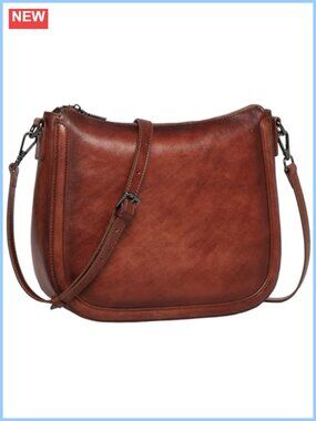 Real Leather Crossbody Bag Hobo Shoulder Purse with 2 Straps